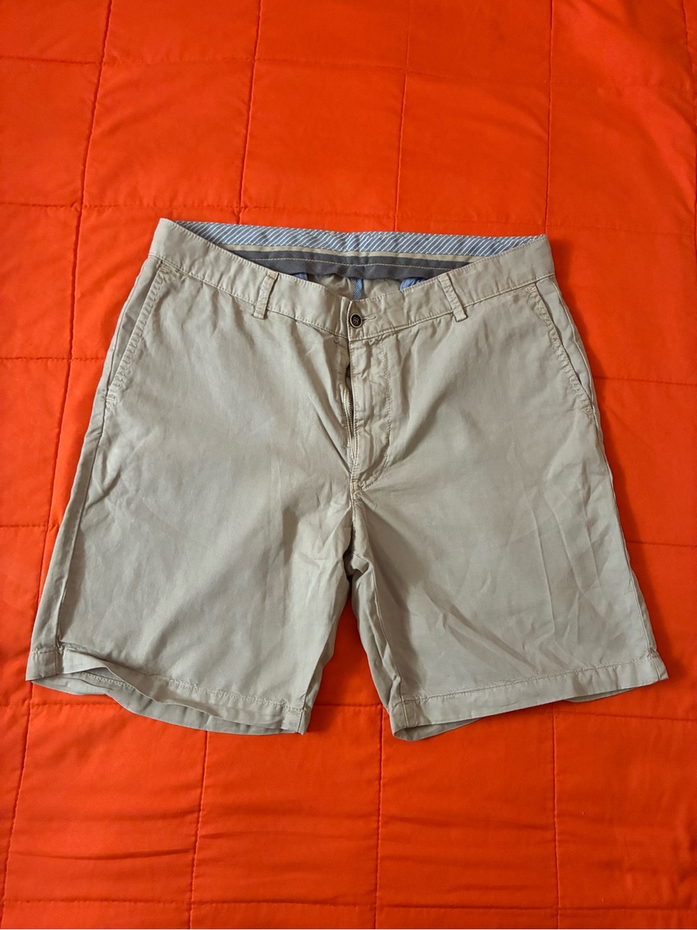 Peter Millar Shorts Mens 36 Classic Fit Chino Beige Golf